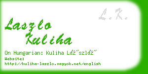 laszlo kuliha business card